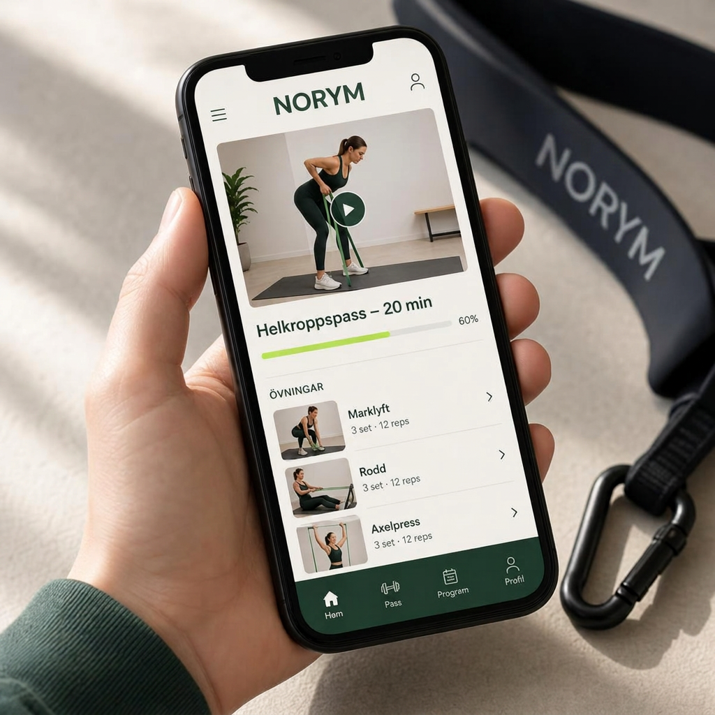 NORYM-appen med instruktionsvideos