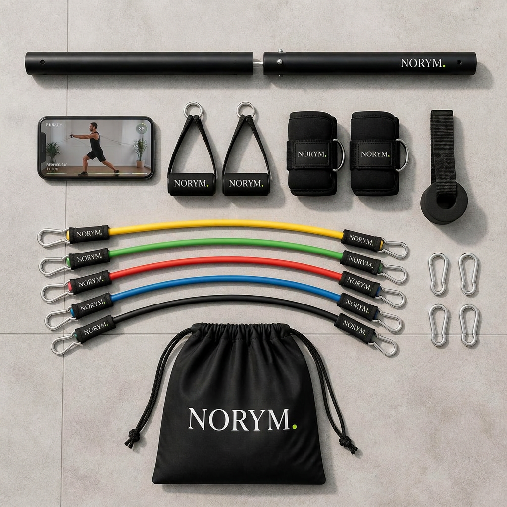 NORYM Pro – hela kitet uppradat på ljust betonggolv