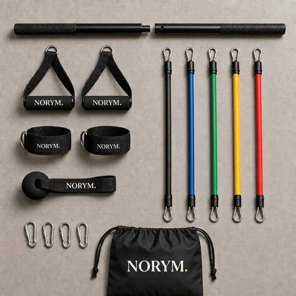 NORYM Pro upplagt med band, handtag och väska